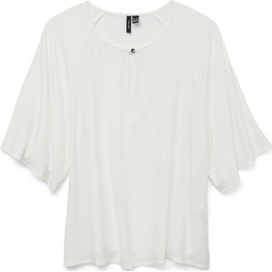 Blouse - O-hals - 3/4 Mouwen - Volumineuze Mouwen - Knoopsluiting