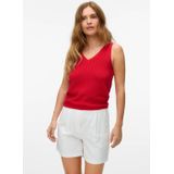 VERO MODA - Mouwloze Top - Katoen/Polyester - V-Hals - Zwart