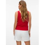 VERO MODA - Mouwloze Top - Katoen/Polyester - V-Hals - Zwart