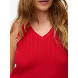 VERO MODA - Mouwloze Top - Katoen/Polyester - V-Hals - Zwart