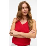 VERO MODA - Mouwloze Top - Katoen/Polyester - V-Hals - Zwart