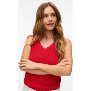 VERO MODA - Mouwloze Top - Katoen/Polyester - V-Hals - Zwart