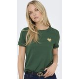 Only - Onlkita Life Top - T-shirt - Pineneedle/Gold Glitt - 100% Katoen