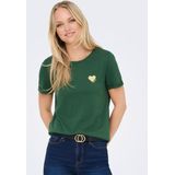 Only - Onlkita Life Top - T-shirt - Pineneedle/Gold Glitt - 100% Katoen