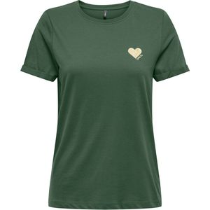 Only - Onlkita Life Top - T-shirt - Pineneedle/Gold Glitt - 100% Katoen