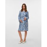 MAMALICIOUS - MLSorilla - Blousejurk - Enziaan/Wolwit - Viscose, Borstvoedingsfunctie