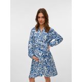 MAMALICIOUS - MLSorilla - Blousejurk - Enziaan/Wolwit - Viscose, Borstvoedingsfunctie