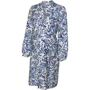 MAMALICIOUS - MLSorilla - Blousejurk - Enziaan/Wolwit - Viscose, Borstvoedingsfunctie