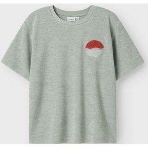 Name it zomer t-shirt jongens - blauw grijs - Nkmhannibal