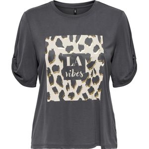 ONLY - T-Shirt - Antraciet - 70% Modal 30% Polyester