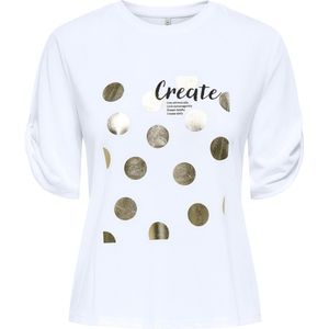 Only - ONLFREE LIFE S/S CREATE TOP - T-shirt - Zwart - Katoen
