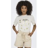 Only - T-shirt - Off-White - 70% Modal 30% Polyester