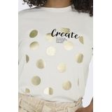 Only - T-shirt - Off-White - 70% Modal 30% Polyester