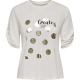 Only - T-shirt - Off-White - 70% Modal 30% Polyester