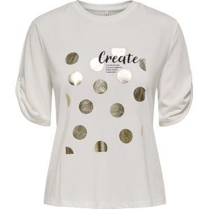 Only - T-shirt - Off-White - 70% Modal 30% Polyester