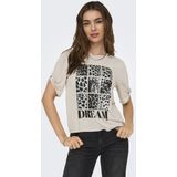 Only - Onlfree Life SS Create Top - T-shirt - Kitkleur - 70% Modal, 30% Polyester