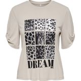 Only - Onlfree Life SS Create Top - T-shirt - Kitkleur - 70% Modal, 30% Polyester