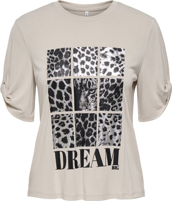 Only - Onlfree Life SS Create Top - T-shirt - Kitkleur - 70% Modal, 30% Polyester