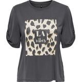 ONLY - T-Shirt - Antraciet - 70% Modal 30% Polyester