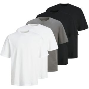 Jack & Jones - JJHUGO - T-Shirt - Effen - 100% Katoen - 5-Pack