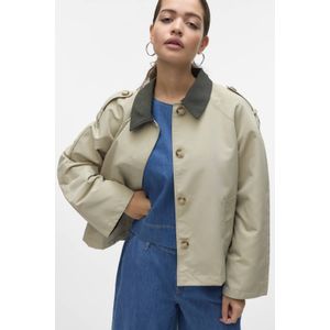 VERO MODA - Parka - Beige - Dames - Met Kraag en Lange Mouwen