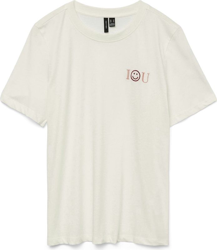 Vero Moda - VMFRIGGA PAULINA SS TOP BOX JRS GA - T-shirt - Snow White - Korte Mouwen