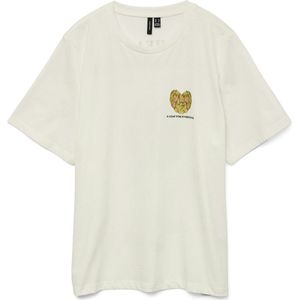 VERO MODA - VMAYA CATY SS TOP BOX JRS GA - Dames - T-shirt - Wit - Katoen - Oversized Fit