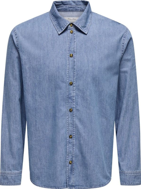 Onssean - Overhemd - Mid Wash - Lange Mouwen - Regular Fit