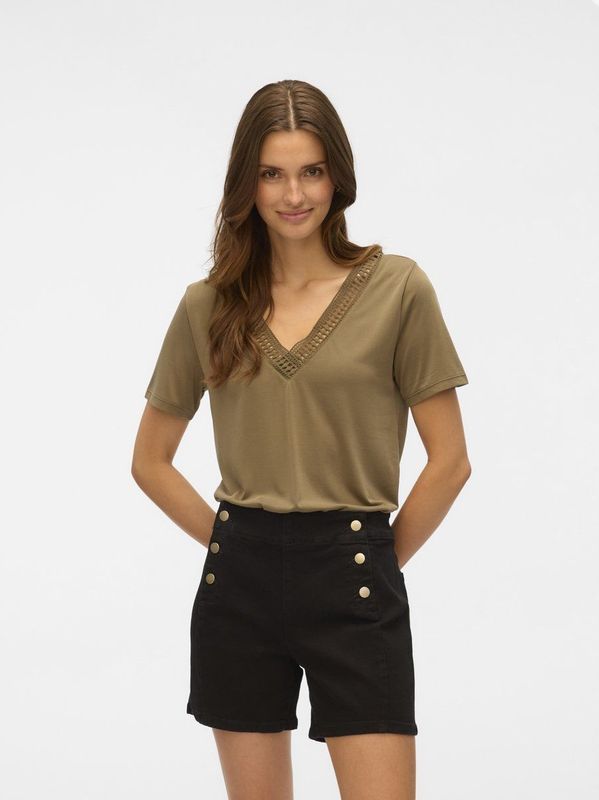 VERO MODA - VMSAVANNAH LACE 2-WAY SS TOP - Dames - Blouses
