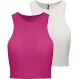 Onlbelia S/L Crop Top Cs JRS 2 Pack, Fuchsia Fedora, XS