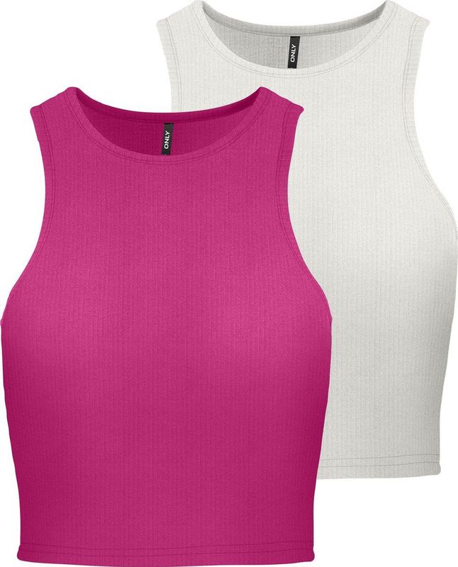 Onlbelia S/L Crop Top Cs JRS 2 Pack, Fuchsia Fedora, XS