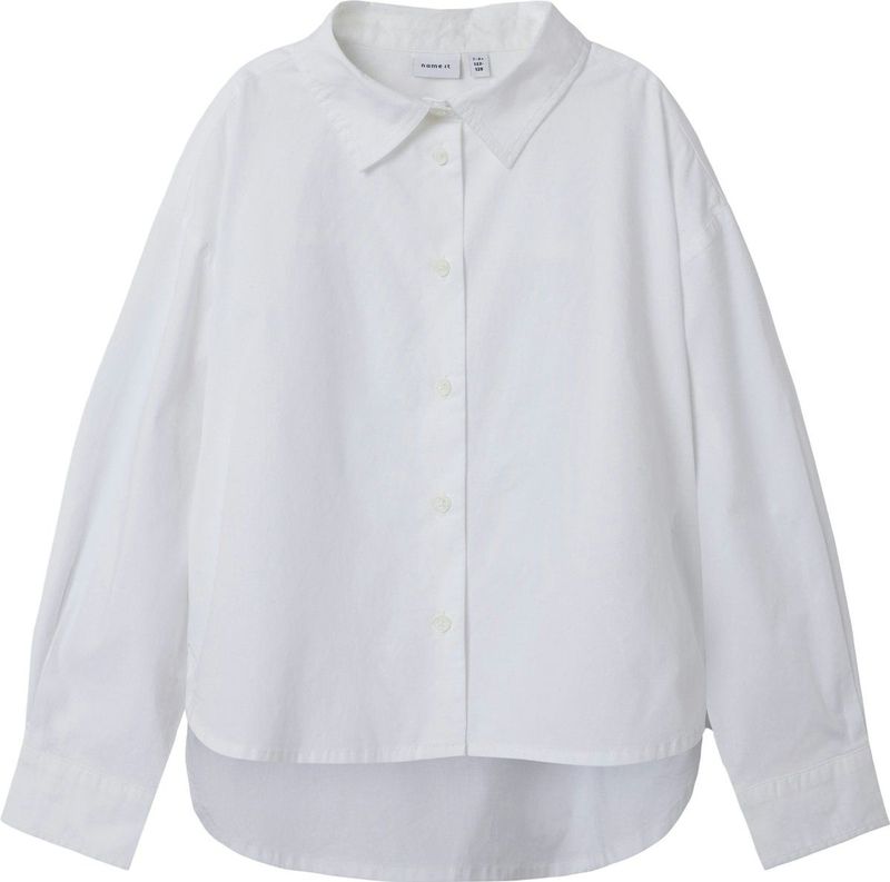 NAME IT - NKFNIARA - Blouse - Wit - Lange Mouw - Katoen