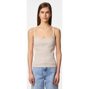 Top - Blauw - Rib - Nauwsluitend Mouwloos