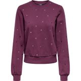 Only - Onlatika O-neck - Trui - Mauve Wine - Glitter Embroidery