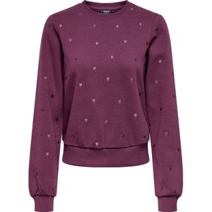 Only - Onlatika O-neck - Trui - Mauve Wine - Glitter Embroidery
