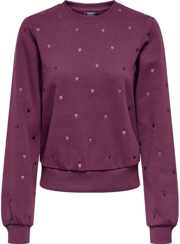 Only - Onlatika O-neck - Trui - Mauve Wine - Glitter Embroidery
