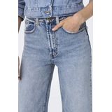 ONLY high waist wide leg jeans dark blue denim