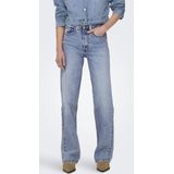 ONLY - ONLJULIETTE - Jeans - Dark Blue Denim - High Waist, Wide Leg, 5-Pocket Design