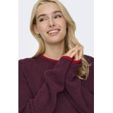 Jacqueline de Yong - Jdyevie On Contrast - Trui - Maroon Banner - Dames