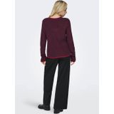 Jacqueline de Yong - Jdyevie On Contrast - Trui - Maroon Banner - Dames