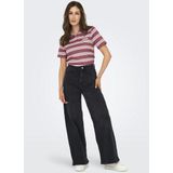 Only - Onlevie Polo Top Jrs - T-shirt - Ruby Wine/Starlight - 72% Polyester, 28% Katoen