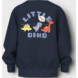 Sweatshirt - Zwart - Katoen - O-hals - Lange Mouwen - Regular Fit