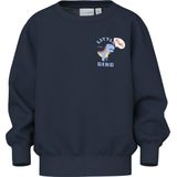 Sweatshirt - Zwart - Katoen - O-hals - Lange Mouwen - Regular Fit