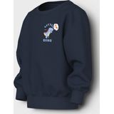 Sweatshirt - Zwart - Katoen - O-hals - Lange Mouwen - Regular Fit