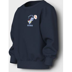 Sweatshirt - Zwart - Katoen - O-hals - Lange Mouwen - Regular Fit