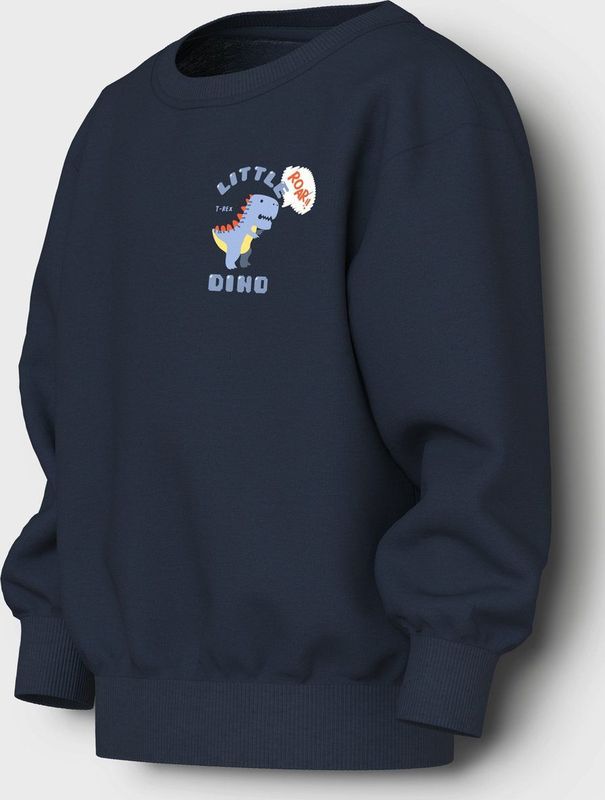 Sweatshirt - Zwart - Katoen - O-hals - Lange Mouwen - Regular Fit