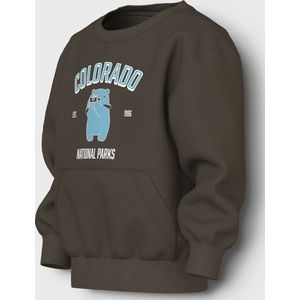 NAME IT - NMMVODER - Sweatshirt - Lichtblauw - Donkerbruin - Wit