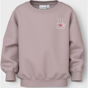 Sweatshirt - O-hals - Lange Mouwen - Geribde Mouwuiteinden - Geborduurd Detail