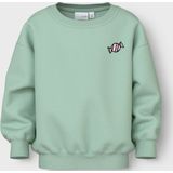 Name It - Nmfvallene Ls RLX - Sweatshirt - Groen - Voor Meisjes