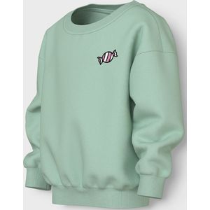 Name It - Nmfvallene Ls RLX Unb - Sweatshirt - Groen - Voor Meisjes